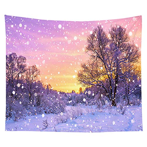 Yhjdcc Invierno nevando ¨¢rbol de Navidad Tapiz Colgante de Pared Manta decoraci¨®n de Fiesta de Navidad A?o Nuevo Sala de Estar TV Fondo decoraci¨®n de Pared 150cm x 200 cm