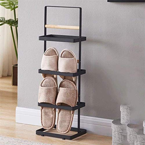 YLCJ Zapatero Ahorre Espacio Zapatilla de Dormitorio Rack Colgador de Drenaje de múltiples Capas Colgante (Color: Negro)