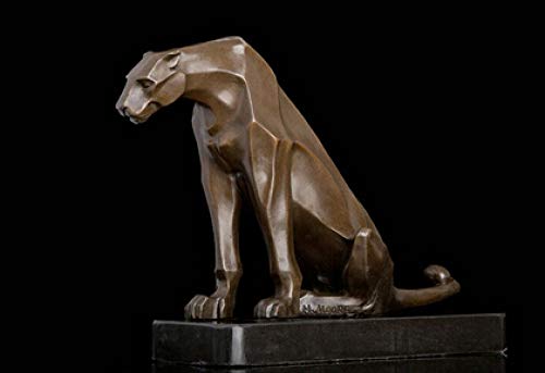 YOUZE JP S1150 Art Deco Escultura Resumen Jaguar Leopard Animal Estatua de Bronce Firmado (B0413)