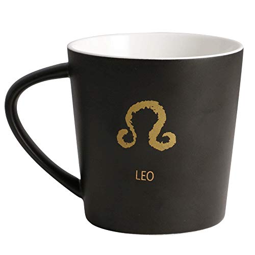 Ys-s Personalización de la tienda De café de cerámica jarra de cerveza taza taza de agua estilo nórdico Mate doce constelación mate taza de color negro aspecto mate esmalte, brillo interno transparent