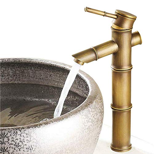 YU XIN Bronce Antiguo de la Vendimia Montado Cubierta de Bambú de Cobre Completa Cocina Baño Grifo Lavabo Grifo Hotel Con Accesorios , Cobre