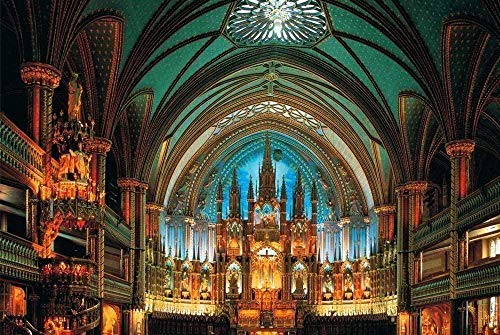 YYLPRQQ La Basílica De Notre Dame, Carteles De Lona De Chica Que Brillan En Diversión, para Decoración De Pared, Carteles De Lona, ​​45X60Cm, Sin Marco