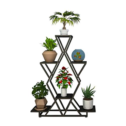 ZHEYANG Estante De Exhibición De Flor del Hierro Labrado con 4 Gradas Jardín Soporte De La Planta del Piso Soporte De Flor Negro 80X20X102CM Regalos para la Esposa (Color : Iron Flower Display Rack)