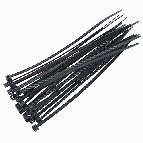 ZipCoV Negra: Bridas para Cables, 4 x 200 mm, 500 Unidades por Paquete, Corbata de plástico de 8 Pulgadas, estándar Nacional de 50 Libras, Cierre de Alambre, Color Negro