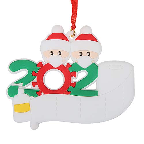 ZoneYan Adornos Navideños 2020, Survived Family Ornament, 2020 Family Ornament, Familia de Sobrevivientes de Cuarentena 2020, Bendición de Nombre DIY, para Decoración de Árbol de Navidad (2)