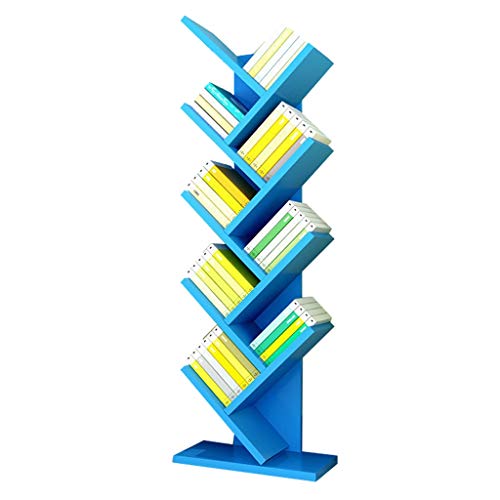 ZYLBDNB Revistero de Papel Estantería Infantil en Forma de árbol de 9 Capas Soporte de exhibición de pie para estantería Infantil Creativo, Can Bear 50KG (Azul) Organizador de Archivos de Escritorio