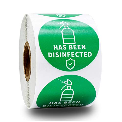 1,5 Pulgadas 300 Piezas Pegatinas Etiqueta de Sello con   'Ha Sido desinfectado' Aviso Etiqueta Paquete de Tienda minorista Bolsa de Compras Etiqueta Etiquetas Adhesivas