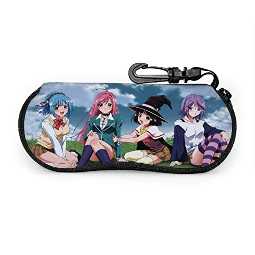 185 Bolsa De Anteojos Portátil,Estuche Para Gafas De Sol Rosario To Vampire, Estuche Para Gafas Premium Con Mosquetón Para Familiares Y Amigos,17x8cm