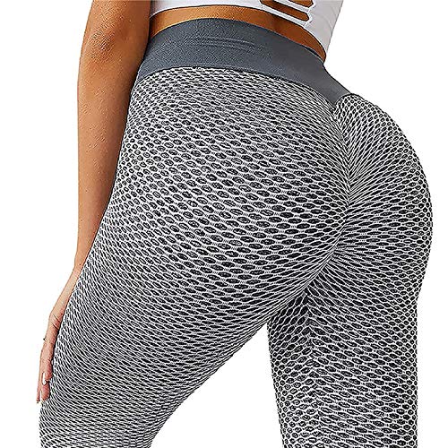 88AMZ Leggings Pántalones Deportivo para Mujer, Push up Mallas Cintura Alta Yoga Leggings Pantalón Moda Sin Costuras para Fitness Running Deporte Elásticos y Transpirables (Gris, S)