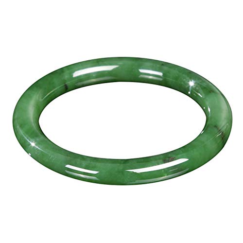 AKT Jade Bangle Pulsera Grado A Esmeralda Verde Natural Bisutería Artesanal para Mujer, Diámetro Interno 53-55 Mm