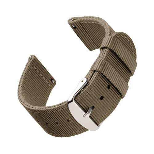 Archer Watch Straps | Repuesto de Correa de Reloj de Nailon para Hombre y Mujer, Correa Fácil de Abrochar para Relojes y Smartwatch | Caqui, 18mm