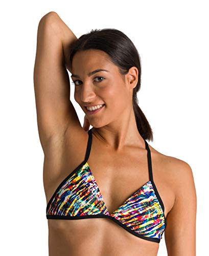 Arena Rule Breaker Feel Triangle MaxLife Bikini Top para mujer - 001108, Rule Breaker Feel Maxlife - Parte superior de bikini triangular, XL, Rayas pintadas