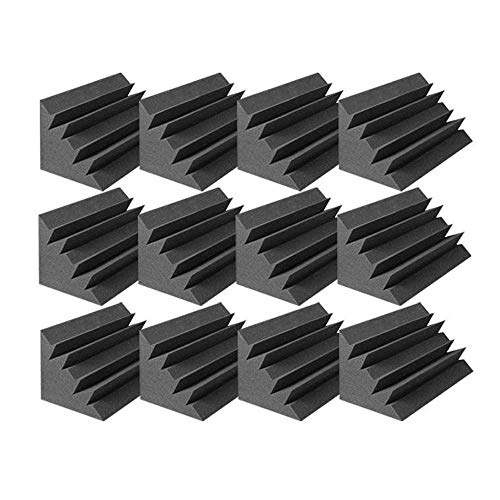 Arrowzoom 12 Bass Traps Panels absorción de sonido Espuma Acústica Absorcion Aislamiento Acustico Auto Extinguible 12x12x24cm Negro