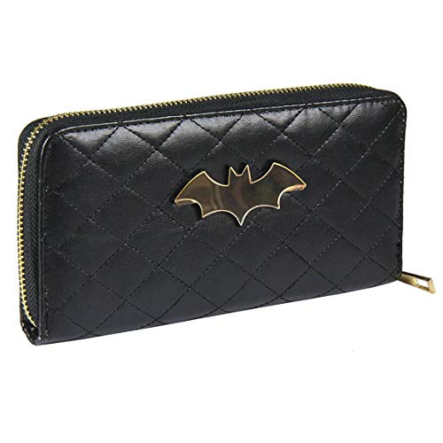 Artesania Cerda Cartera Tarjetero Batman, Mujer, Negro (Negro), 3x10x19 cm (W x H x L)