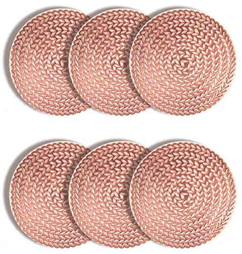 ASFINS Posavasos Oro Rosa, 6 Piezas Manteles Individuales Redondos Vintage Posavasos, para Mesa de Comedor Kitchen Posavaso (10 x 10cm), R002