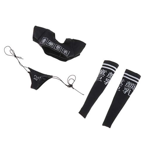 Baoblaze 1/6 Sets de Top de Mangas Cortas y Tanga y Medias para Muñecas de Mujeres 12 Pulgadas