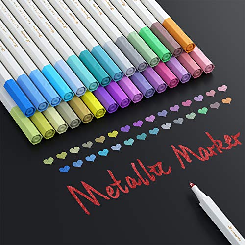 Baozun Rotuladores Metálicos, 30 Color Rotuladores de Metálico Permanente Scrapbooking Materiales