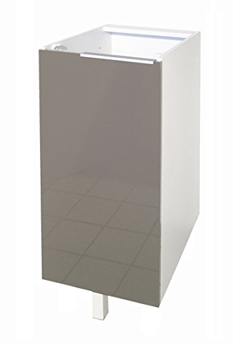 Berlenus CP3BT Cocina gabinete Inferior con 1 Puerta Taupe Alto Brillo 30 x 52 x 83 cm