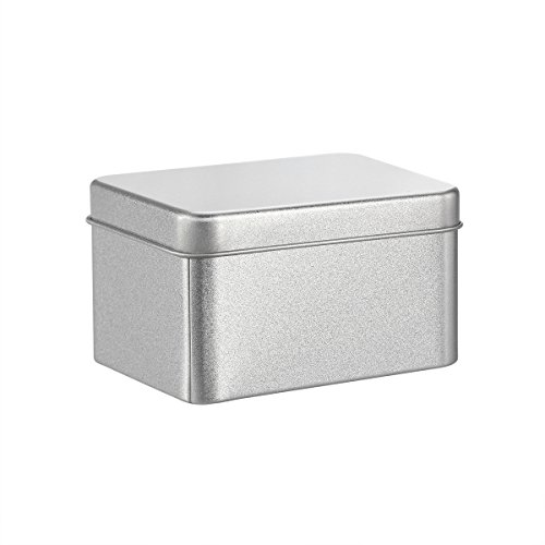 BESTonZON Cajas metálicas cuadradas de Metal Plateado Cajas metálicas Transparentes para Velas, Comida, Manualidades, Almacenamiento Más - Plata (90 x 90 x 55 mm)