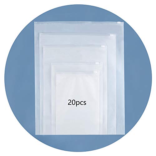 Bolsa de plástico con Doble Cara Bolsa de Cremallera Impermeable Transparente Bolsa de Ropa (20cm * 28cm)