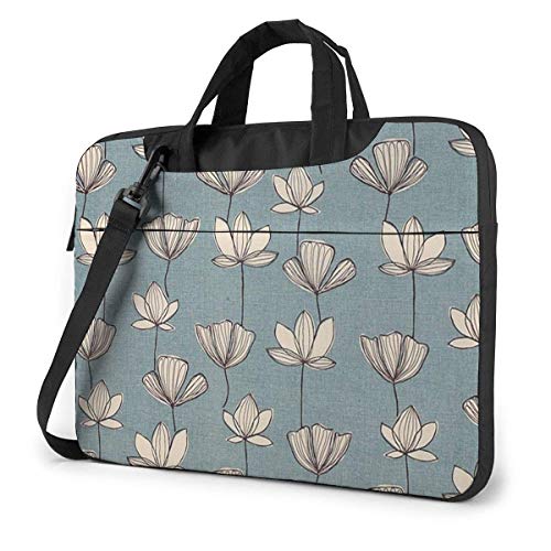 Bolso de Hombro portátil para computadora portátil de Flor de Loto Maletín de Negocios con Funda para computadora portátil