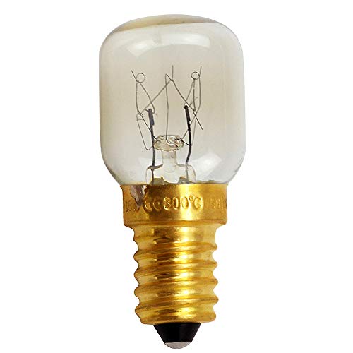 Bombilla de horno de repuesto E12/E14, fácil de instalar, 15 W, 25 W, base de cobre profesional, resistente al calor, microondas, luz incandescente súper brillante