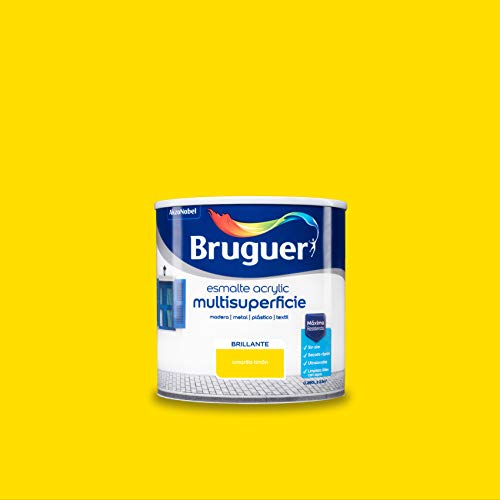 Bruguer Acrylic Multisuperficie Esmalte al agua Brillante Amarillo Limón 250 ml