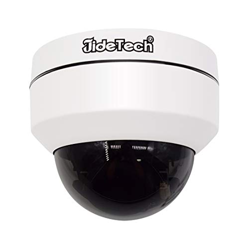 Cámara Domo PTZ POE IP - Cámara de Vigilancia de Seguridad HD 1080P con Zoom Óptico 3X, Montado en el Techo