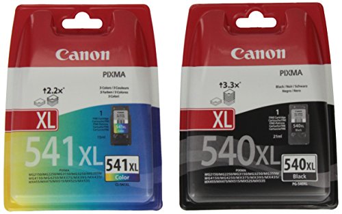 Canon PG-540XL+CL-541XL Cartucho de tinta original Negro XL y Tricolor XL para Impresora de Inyeccion de tinta Pixma