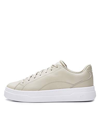 CARE OF by PUMA Leather Platform Court Low-Top Sneakers, Beige Beige Beige, 39 EU