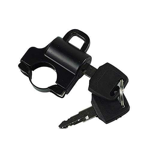 CBFYKU Univesal de la motocicleta bloqueo moto colgando gancho llaves conjunto aluminio cromo/negro Compatible For 7/8"22 mm manija barra accesorios (Color : Negro)