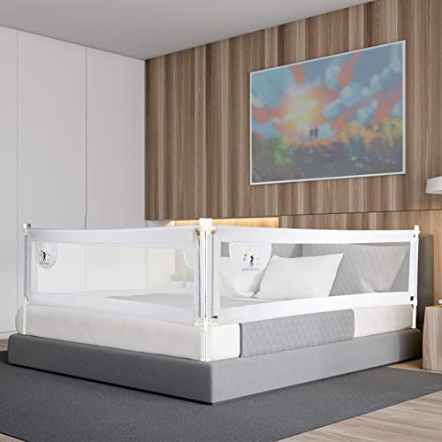 CCLIFE Barandilla de La Cama Guardia de Seguridad para Niños, Barrera de cama portátil 150/180/200cm, Tamaño:150 x 70 cm