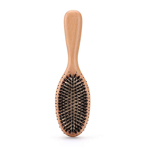 Cepillo De Pelo Natural De Cerdo Cepillo De Pelo De Madera Peine Damas Hombres Y Mujeres Niñas Adecuado para Grueso Seco Dañado Mojado Rizado Longitud De Onda 2 Piezas Traje