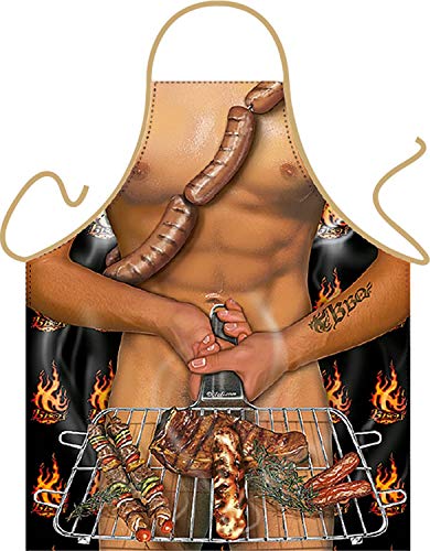 CHANG Delantal cocina , Sexy Delantal de Cocina Hombre en Bañador Regalo Divertido para Novio Marido -B