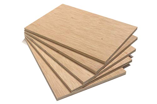 Chely Intermarket tablero madera contrachapado de 20x30 cm/10 mm-grosor/1 tablero/, chapas de abedul lijado en ambas caras. Especial para cortes con láser, CNC, Pirograbado y Calado(556-20x30-0,25)