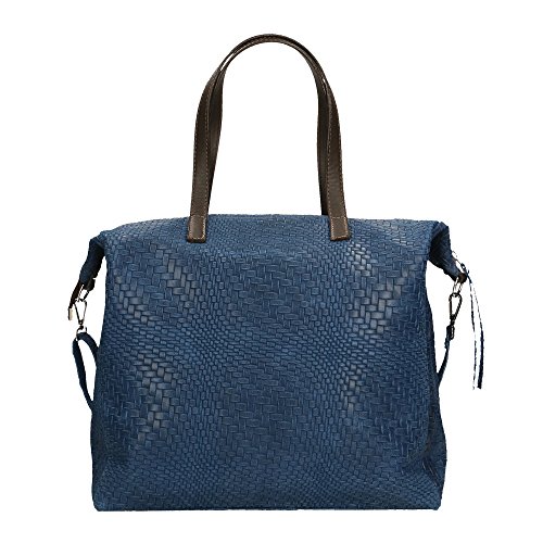 Chicca Borse - 80058, Bolsos bandolera Mujer, Blu, 36x36x13 cm (W x H L)