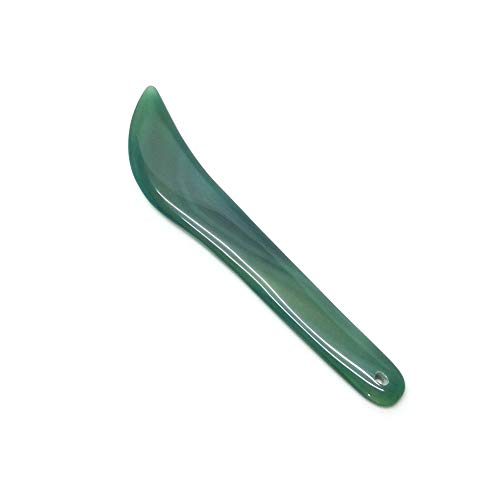 Chiloskit Cuchillo de ágata roja natural de 11 cm, pulido de plata y oro pulido, pulido a mano (verde)