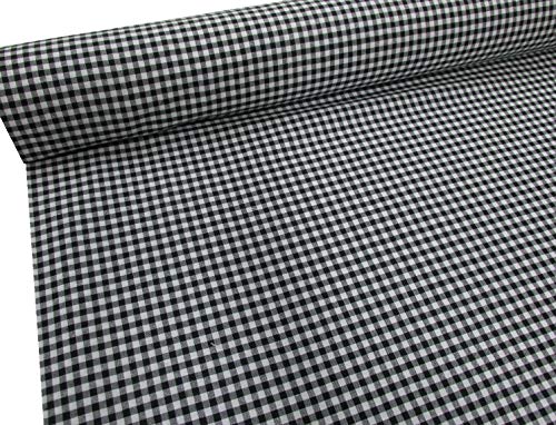 Confección Saymi Metraje 1,40 MTS Tejido Vichy, Cuadro pequeño 5x5 mm. Color Negro, con Ancho 2,80 MTS.