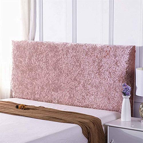 Cubiertas De Cabecera De Cama Para Cabeceras Individuales Dobles Para Camas, Color Sólido Terciopelo De Estilo De Dormitorio Estilo Cubierta De Protección De Cabecera Funda De Cabecera,Rosado,190cm