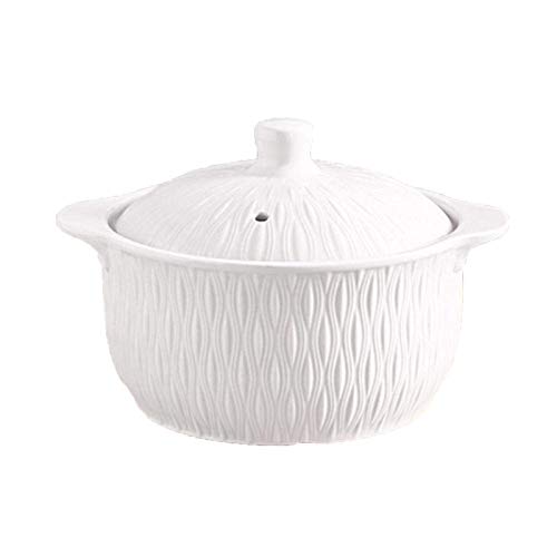 CYQ Olla de cerámica para Utensilios de Cocina Saludable, Olla de Sopa de Estilo rústico, Olla de Barro vidriada con Tapa, Apta para microondas y lavavajillas, para Cocina, Comedor