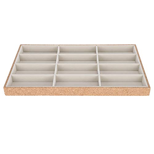 DAUERHAFT Cubierto con Pelusa 12 Compartimentos Caja de Almacenamiento para Gafas de Sol Caja para Gafas. para exhibir Gafas de Sol