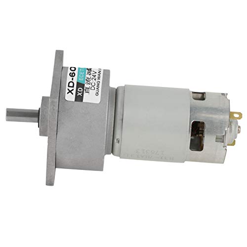 DC 12/24V 35W Motor de Engranaje Reductor de Velocidad Micro Ajustable CW/CCW Mini Caja de Engranajes de Reducción de Velocidad de Alto Torque(24V 5RPM)