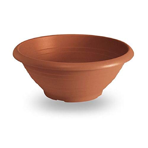 Decpero Maceta redonda de plástico, diámetro de 35 cm, terracota