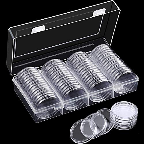 DEZHI 40 mm Silver Eagles Cápsulas de Monedas Caja de Monedas Contenedor de Monedas Contenedor de Almacenamiento con Caja organizadora de Almacenamiento para Suministros de recolección de Monedas