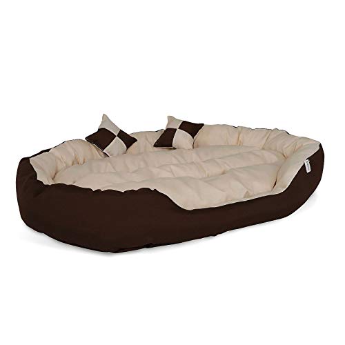 Dibea DB001, Cama para Perros (en Tejido Oxford) (85x70x20 cm, Dimensiones Exteriores, marrón/Beige)