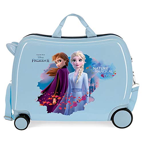 Disney Frozen Nature is magical Maleta Infantil Azul 50x39x20 cms Rígida ABS Cierre combinación 34L 2,1Kgs 4 Ruedas Equipaje de Mano