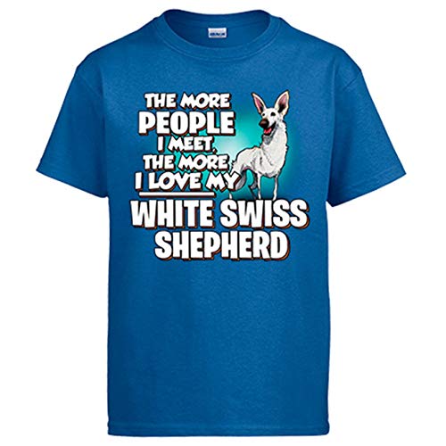 Diver Bebé Camiseta I Love my White Swiss Shepherd Raza Perro - Azul Royal, 9-11 años