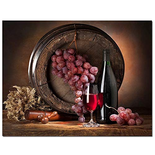 DIY 5D Pintura Diamantes Kits Uvas de vino Diamond Painting Full Redondo Taladro Cristal Rhinestone Imagen Adultos Bordado Punto Cruz lienzo Manualidades Hogar Pared Decoración Regalo 50x70cm L2207