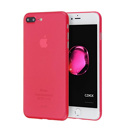 doupi UltraSlim Funda para iPhone 8 Plus / 7 Plus (5,5 pulgadas), Finamente Estera Ligero Estuche Protección, rojo