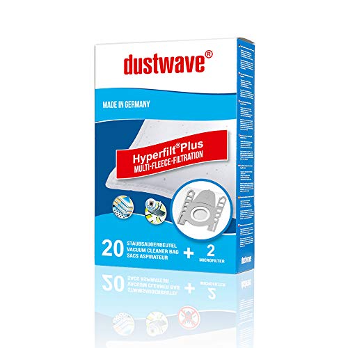 dustwave® 20 bolsas de aspiradora premium para Bosch - BSA 2000 » 2999 Solitaire/extra de fieltro especial para alérgicos, marca MicrofiltPlus®, fabricadas en Alemania